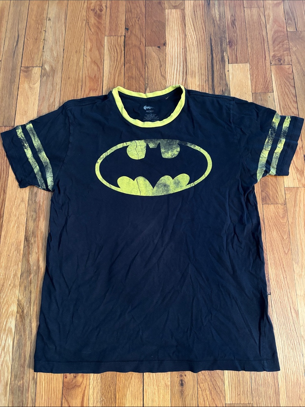 DC Comics Black Tee with Yellow Batman Emblem